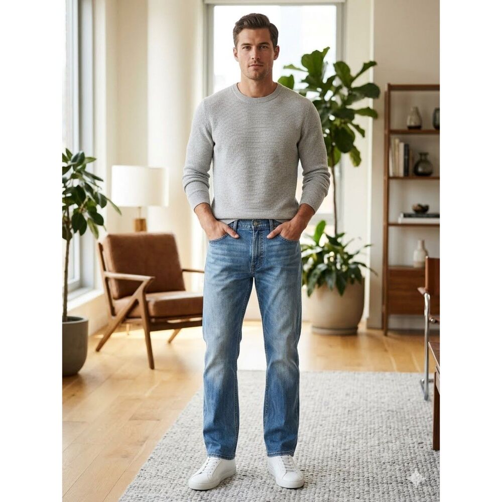 Levi's 505 Jeans Mens 38x32 Blue Straight Leg 100% Cotton Denim